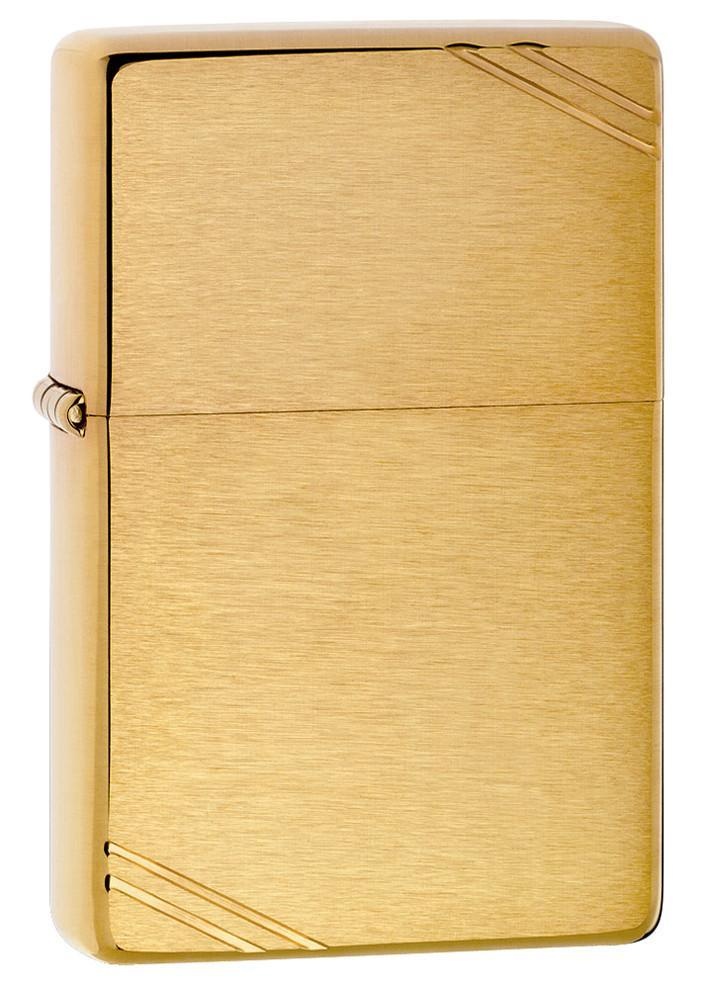 Brichetă Zippo 240 Brushed Brass Vintage with Slashes