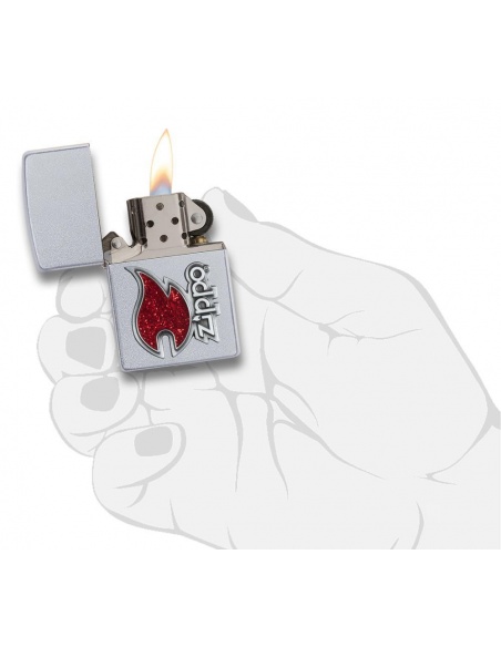 Bricheta Zippo 28847 Red Flame Logo