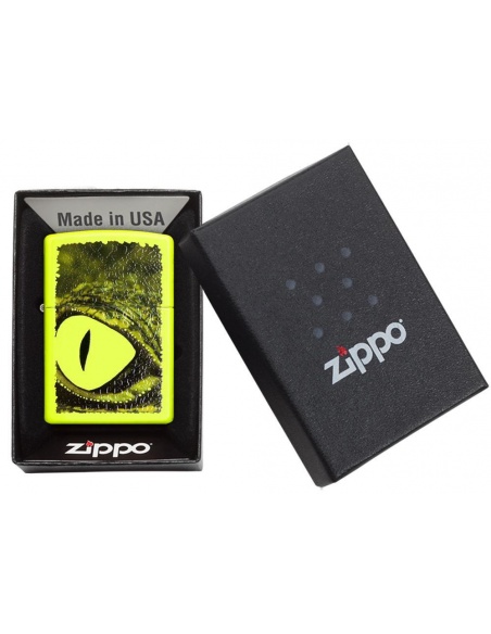 Bricheta Zippo 29414 Alligator Green Eye Neon Yellow 