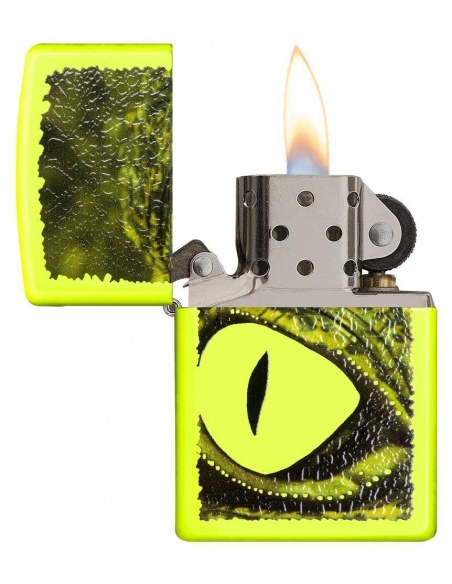 Bricheta Zippo 29414 Alligator Green Eye Neon Yellow 