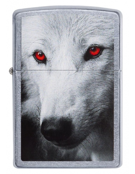 Bricheta Zippo 28877 White Wolf w/ Red Eyes