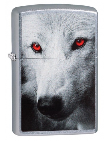 Bricheta Zippo 28877 White Wolf w/ Red Eyes