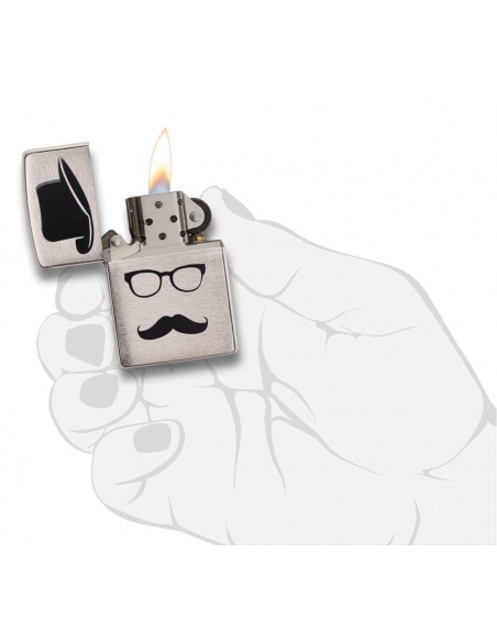 Bricheta Zippo 28648 Moustache and Hat Pocket 