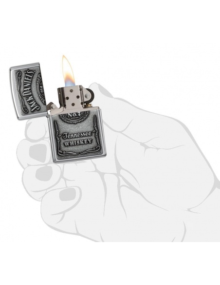 Bricheta Zippo 250JD.427 Jack Daniel's Label Pewter Emblem Classic Spirits