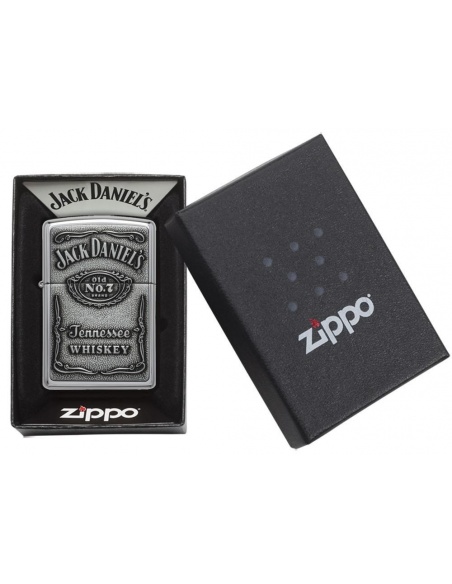 Bricheta Zippo 250JD.427 Jack Daniel's Label Pewter Emblem Classic Spirits