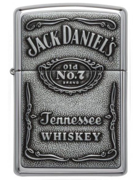 Bricheta Zippo 250JD.427 Jack Daniel's Label Pewter Emblem Classic Spirits