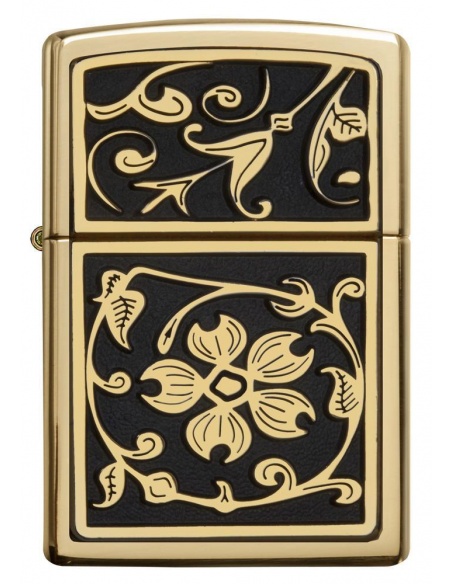 Bricheta Zippo 20903 Gold Floral Flourish Emblem