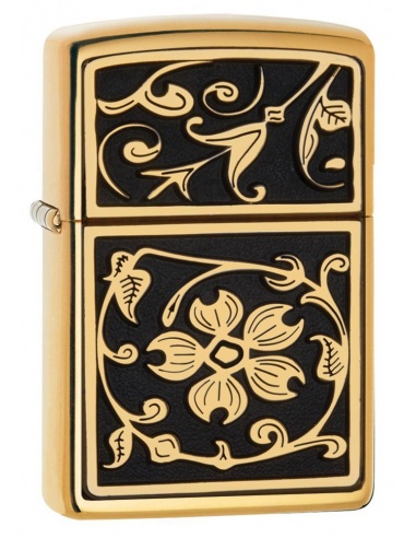 Bricheta Zippo 20903 Gold Floral Flourish Emblem