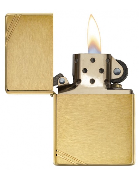 Bricheta Zippo 240 Brushed Brass Vintage with Slashes