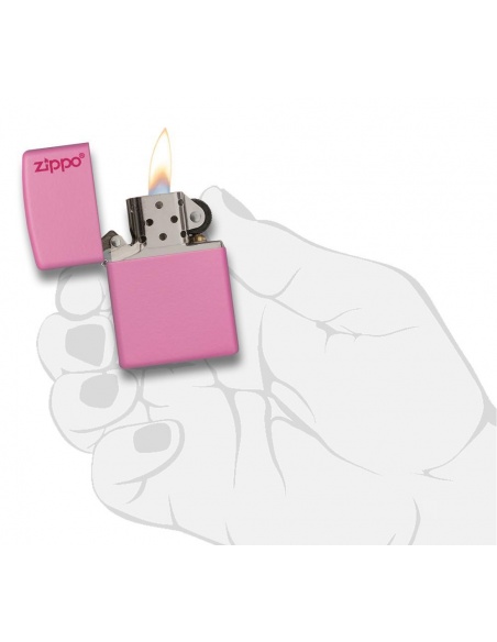 Bricheta Zippo 238ZL Pink Matte with Zippo Logo