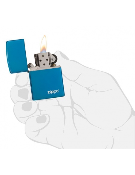 Bricheta Zippo 20446ZL High Polish Blue Zippo Logo