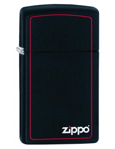 Bricheta Zippo 1618ZB Slim Black Matte with Red Border