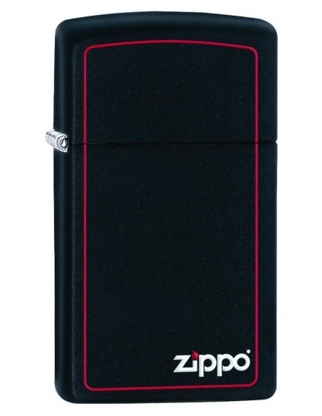 Bricheta Zippo 1618ZB Slim Black Matte with Red Border