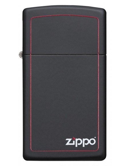 Bricheta Zippo 1618ZB Slim Black Matte with Red Border