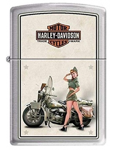 Bricheta Zippo 9939 Harley Davidson-Army WWII Pinup