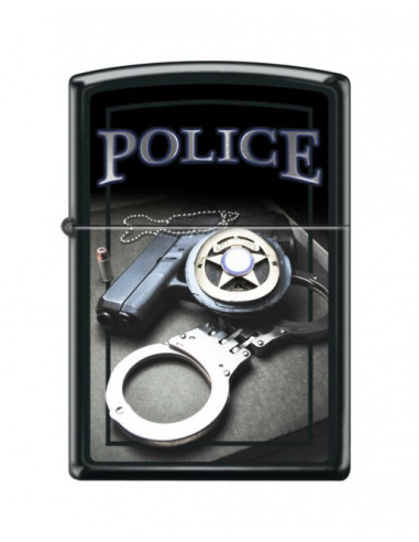 Bricheta Zippo 4015 Police-Gun Badge & Handcuffs