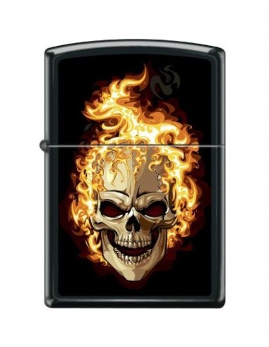 Bricheta Zippo 6114 Flaming Skull