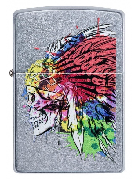 Bricheta Zippo 49111 Skull with Headdress Design