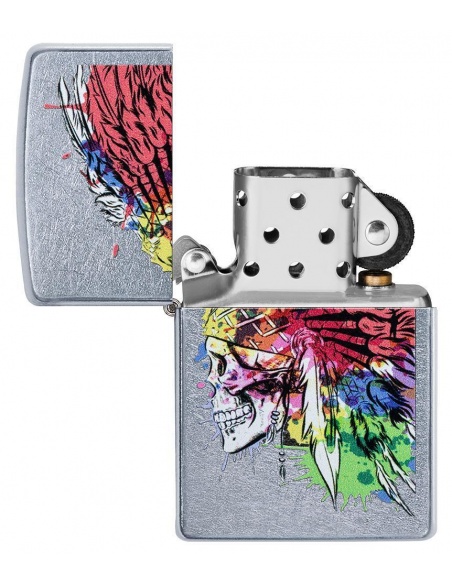 Bricheta Zippo 49111 Skull with Headdress Design