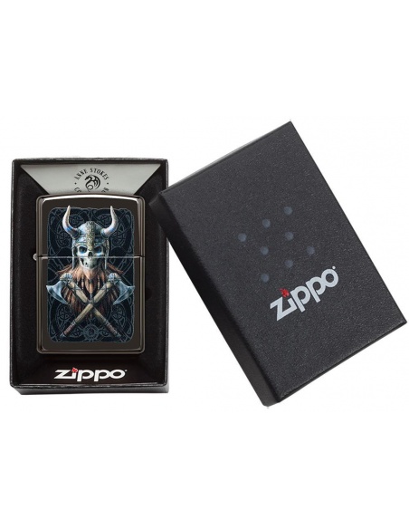 Bricheta Zippo 49106 Anne Stokes Viking Skull Design