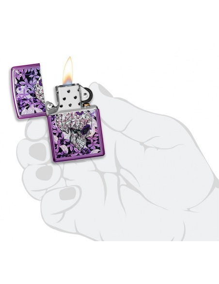 Bricheta Zippo 49159 Floral Hidden Skull Design