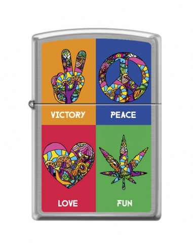 Bricheta Zippo 7816 Hippie Symbols