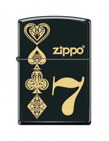 Bricheta Zippo 6634 Casino Symbols 4 Suits and 7