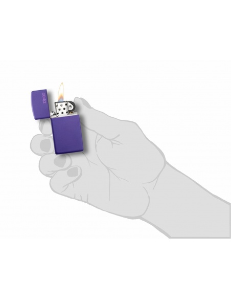 Brichetă Zippo 1637ZL Slim Purple Matte Zippo Logo