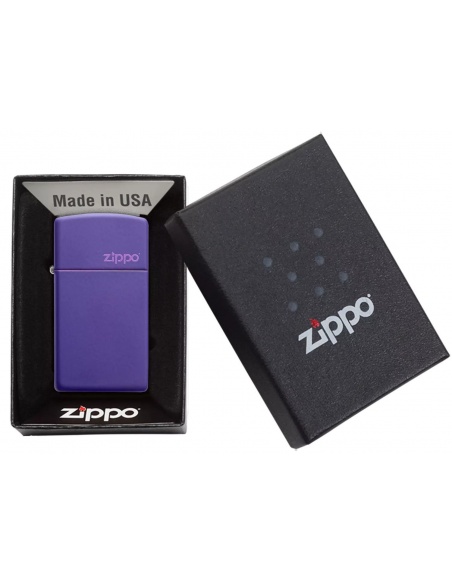 Brichetă Zippo 1637ZL Slim Purple Matte Zippo Logo