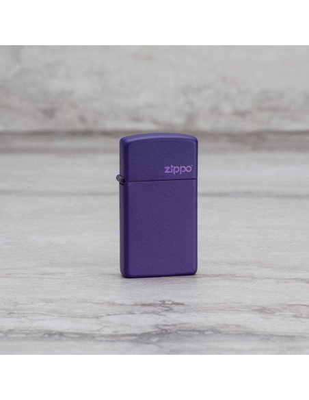 Brichetă Zippo 1637ZL Slim Purple Matte Zippo Logo