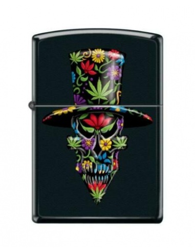 Brichetă Zippo 4362 Skull With Weed Leaf