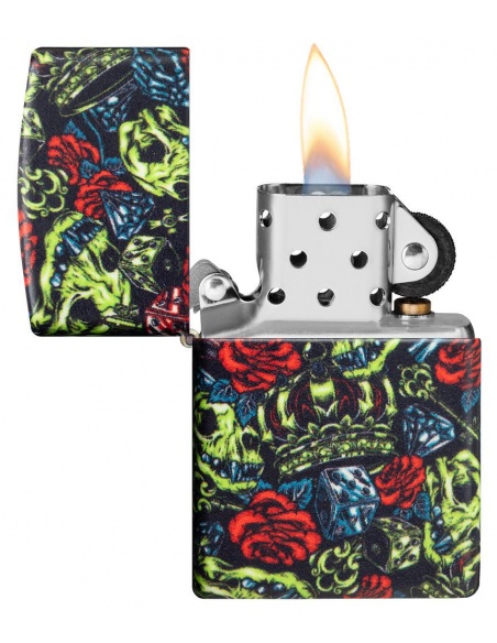 Brichetă Zippo 49696 Glow in the Dark Skull Crown