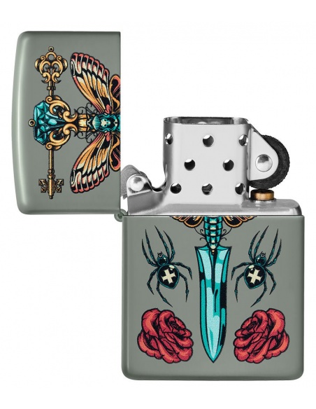 Brichetă Zippo 49860 Gothic Dagger with Spider and Butterfly