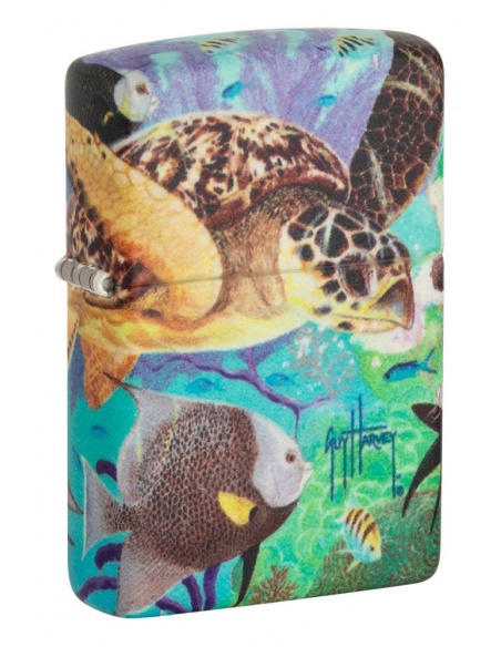 Brichetă Zippo 49819 Guy Harvey Sea Turtle and Fish Glow in the Dark