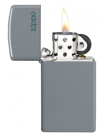 Brichetă Zippo 49527ZL Slim Flat Grey with Zippo Logo