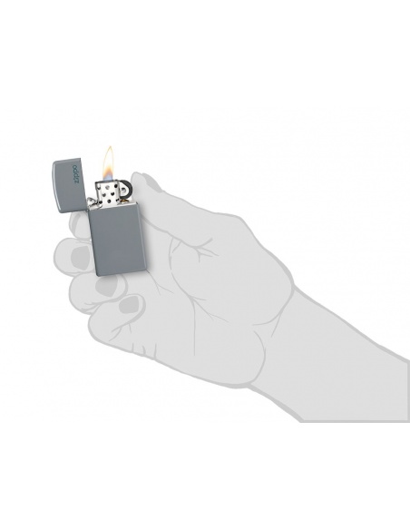 Brichetă Zippo 49527ZL Slim Flat Grey with Zippo Logo