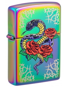 Brichetă Zippo 48395 Snake and Red Roses Tattoo