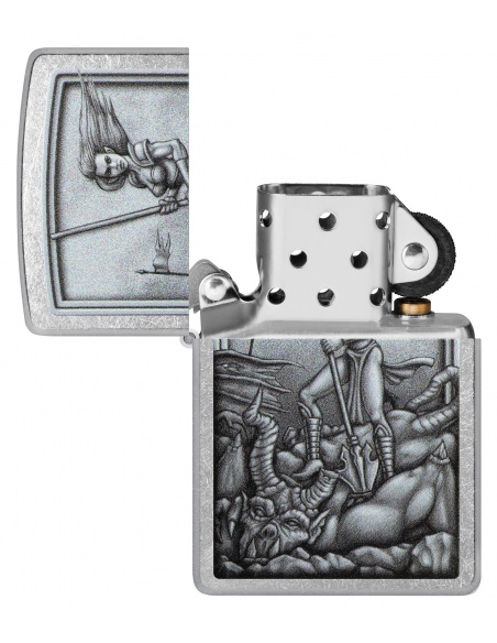 Brichetă Zippo 48371 Medieval Woman Warrior Slaying Beast