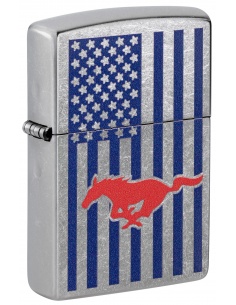 Brichetă Zippo 48754 Ford Mustang and Monochromatic American Flag